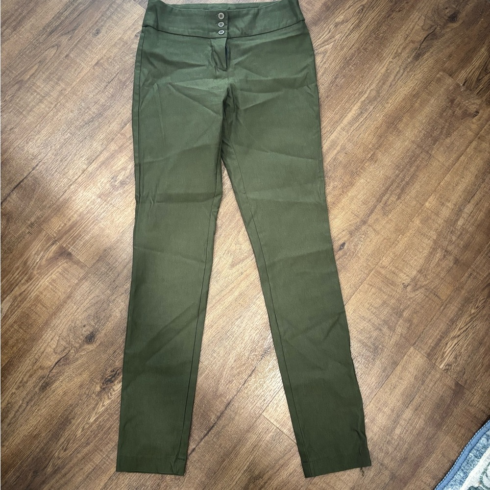 Olive Slim Fit Women's Pants